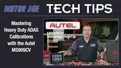 Motor Age Tech Tip - Mastering Heavy Duty ADAS Calibrations with the Autel MS909CV