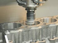 Controlled by CNC software, the cylinder is bored to the desired diameter in exact location and angle relative to crank centerline.