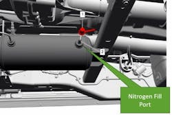 When refilling the adaptive air-ride system it is imperative to use nitrogen in the system to prevent moisture from causing corrosion internally to the system.