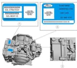 Locating the transmission solenoid strategy number (1).